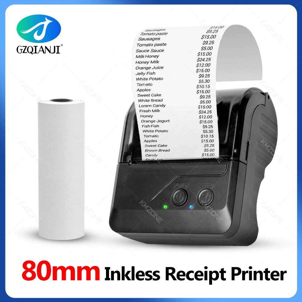 80mm Thermal Printer Portable Receipt Ticket Wireless Bluetooth Mobile Pocket Bill Machine Android Loyverse POS 3 inch Maker