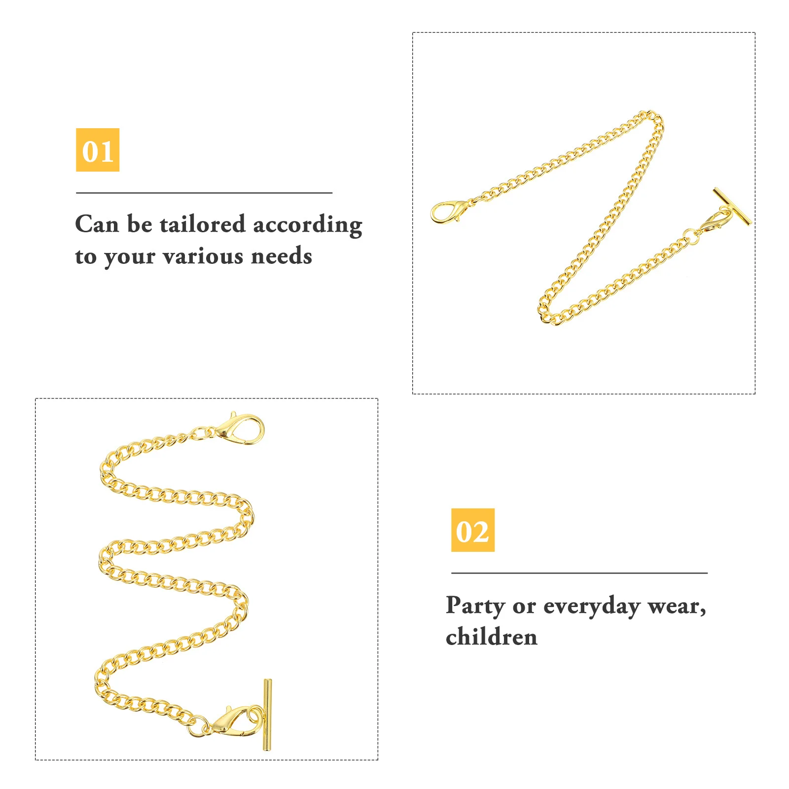 

Pocket Watch Chain T Bar Clasp Lobster Fastener For Jeans Vest Clothing Decor Diy Accessory Hanging Link Gift