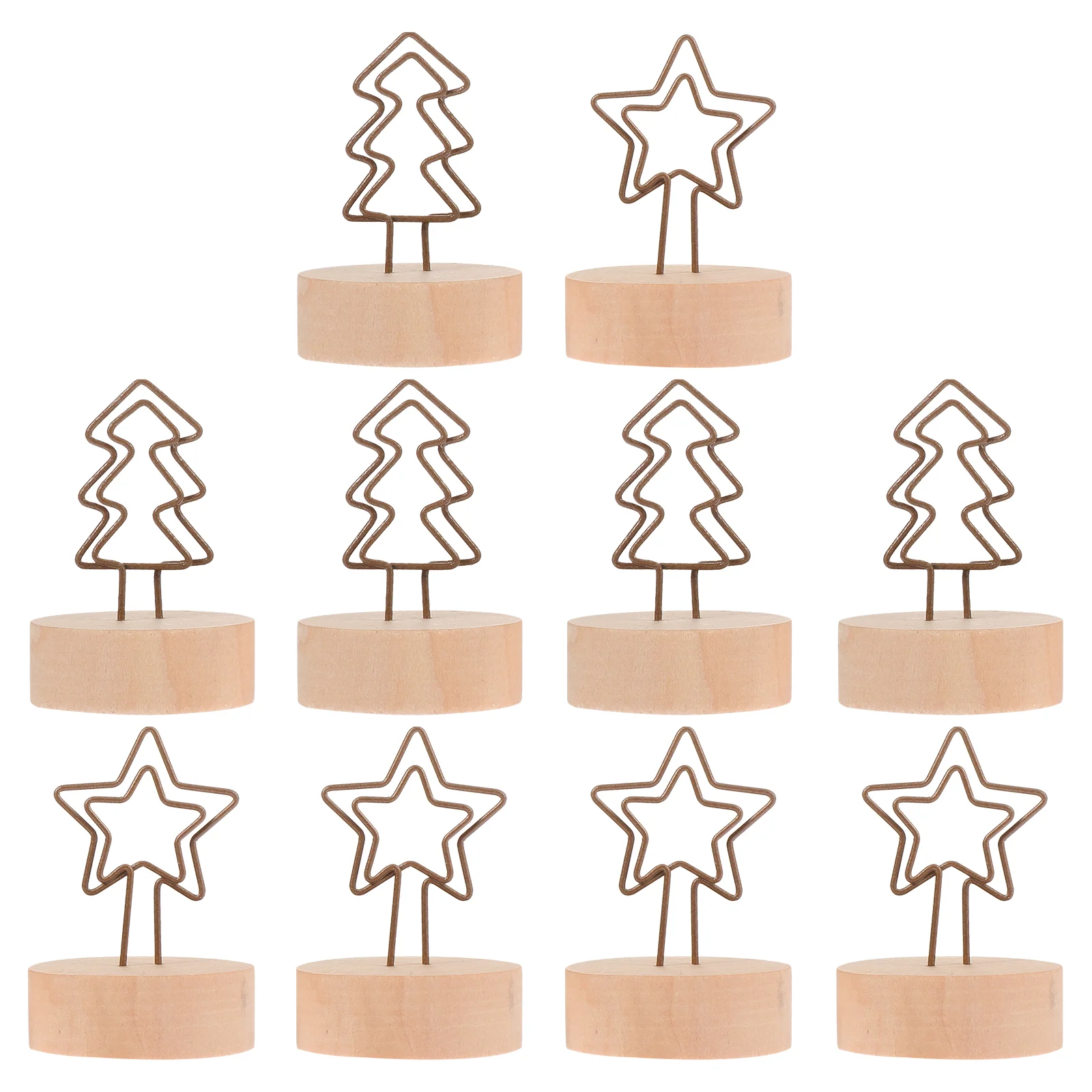 

12 Pcs Christmas Place Card Holders Note Folder Xmas Theme Memo Clips Log Tree Shape