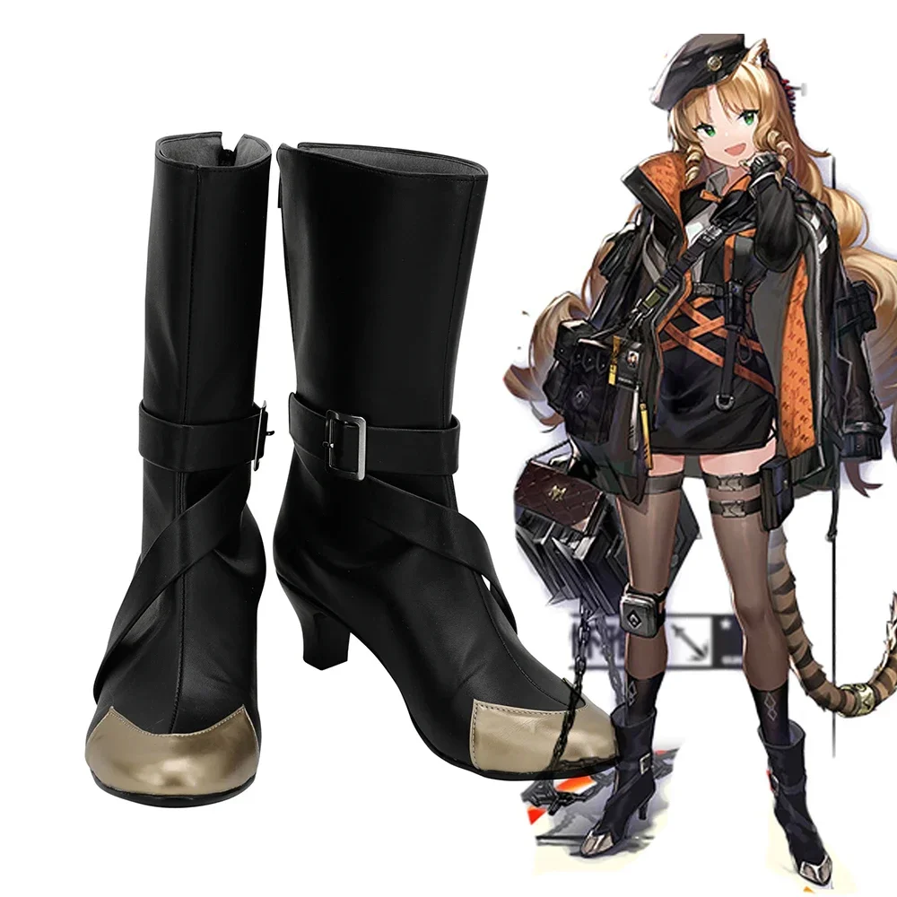 Custom Arknights Swire Cosplay Boots Black Shoes High Heel