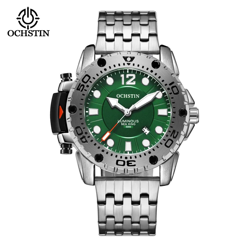 OCHSTIN brand foreign trade hot-selling steel belt watch men's large dial super luminous waterproof quartz watch