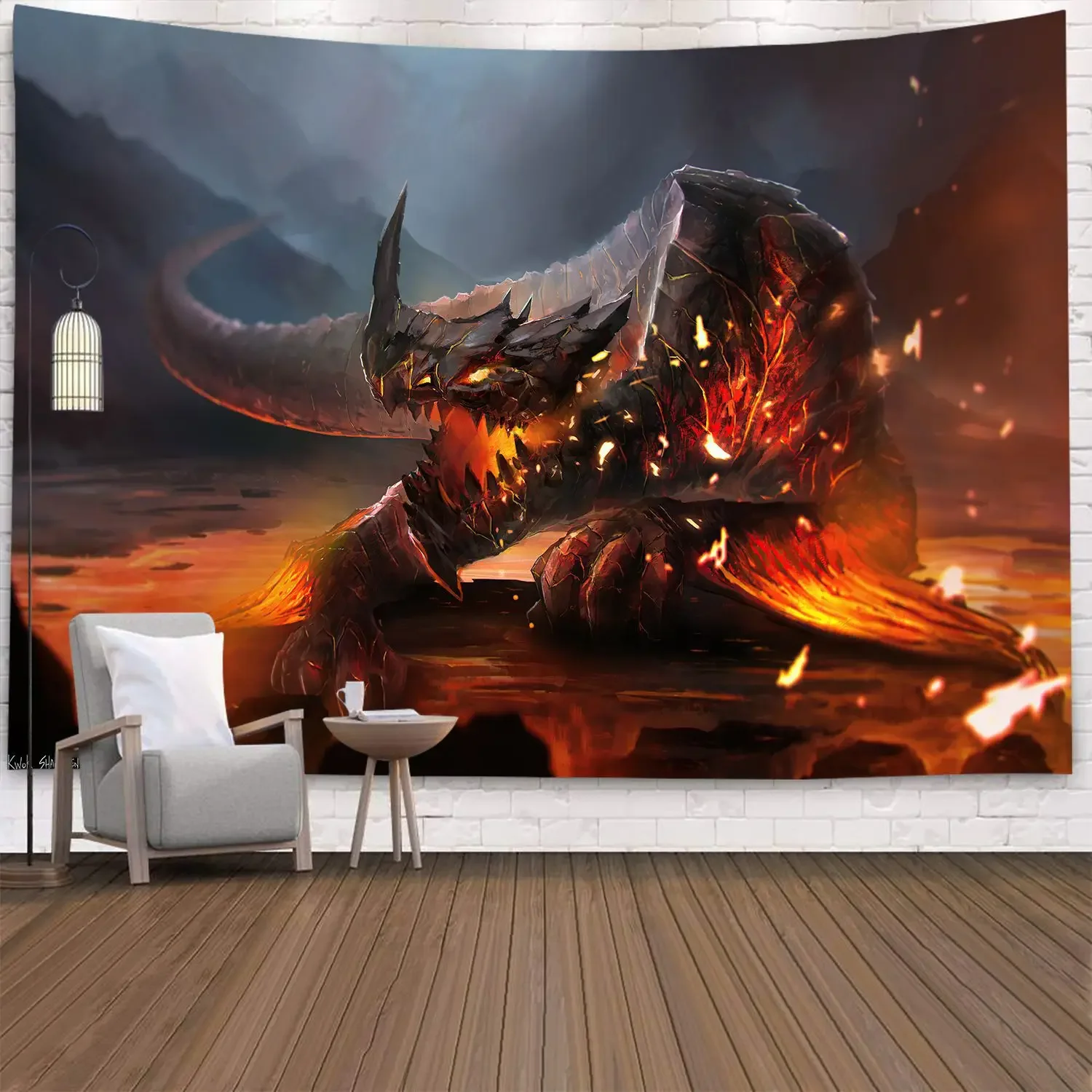 Psychedelische Schlossdecke aus der Mitte des Jahrhunderts, lila Drache, Wandbehang, Wandteppiche für Wohnzimmer, Strandtuch
