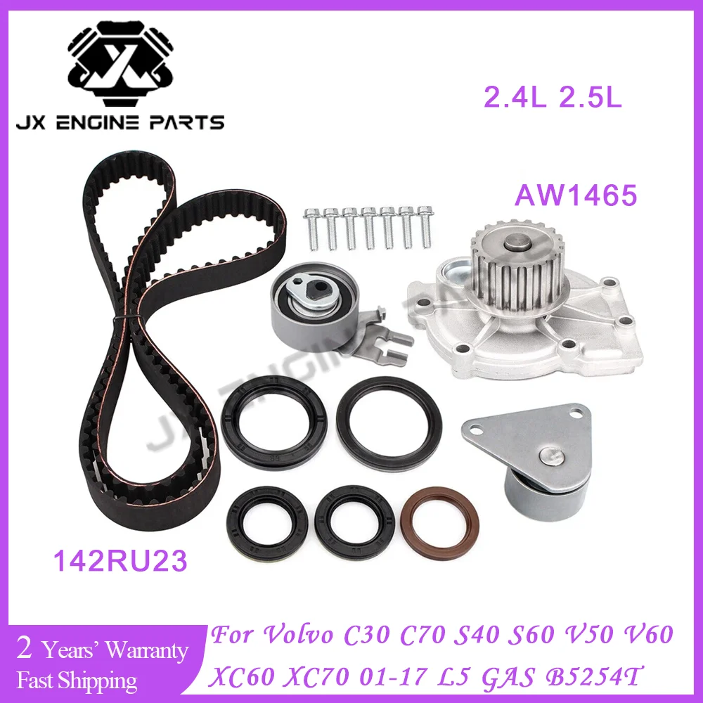 B5254T Kit de correa de distribución del motor bomba de agua para Volvo 2,3 2,4 2,5 C30 C70 S40 S60 S80 V40 V50 V60 V70 XC60 XC70 2.4L 2.5L T5 01-16