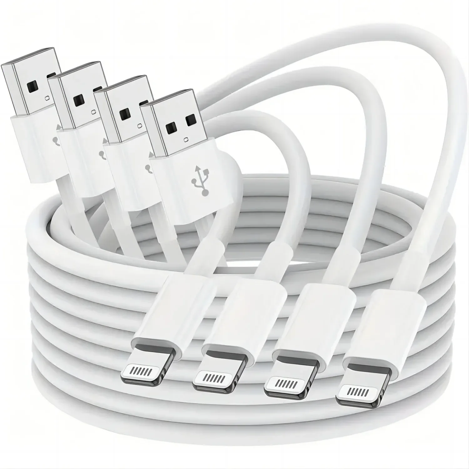 1M/3FT USB to L Charging Cable for iPhone IPad-4 Pack