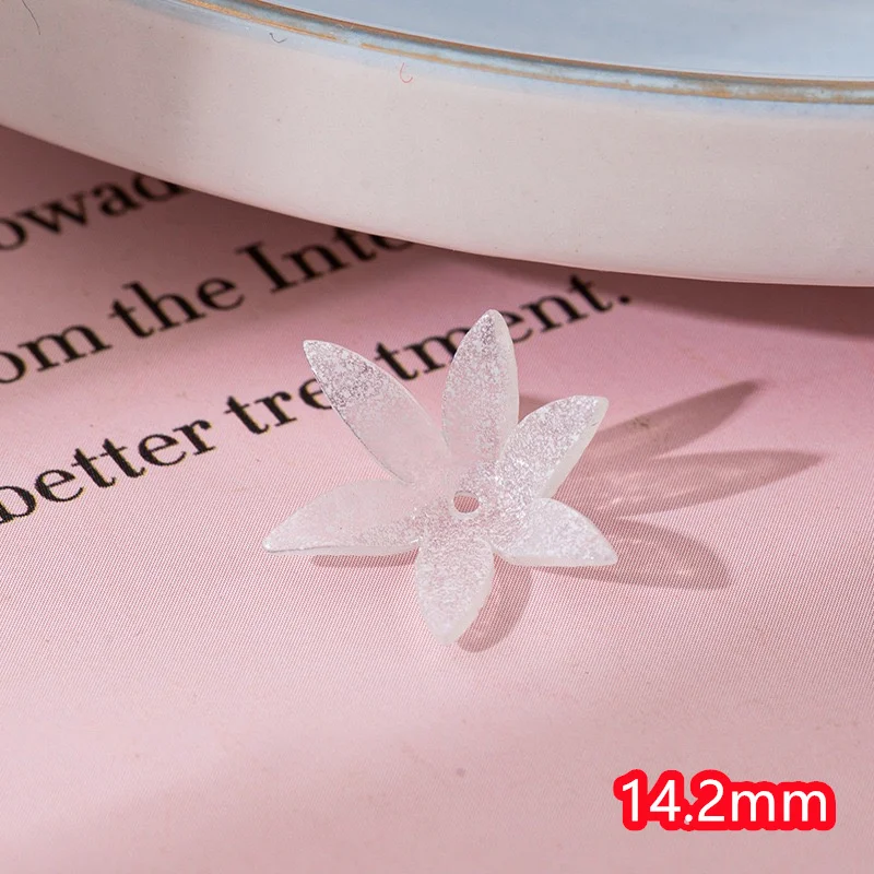 Summer style 50pcs/lot 14.2mm cartoon flowers shape acrylic handmade floral beads diy jewelry garment/hair accessory