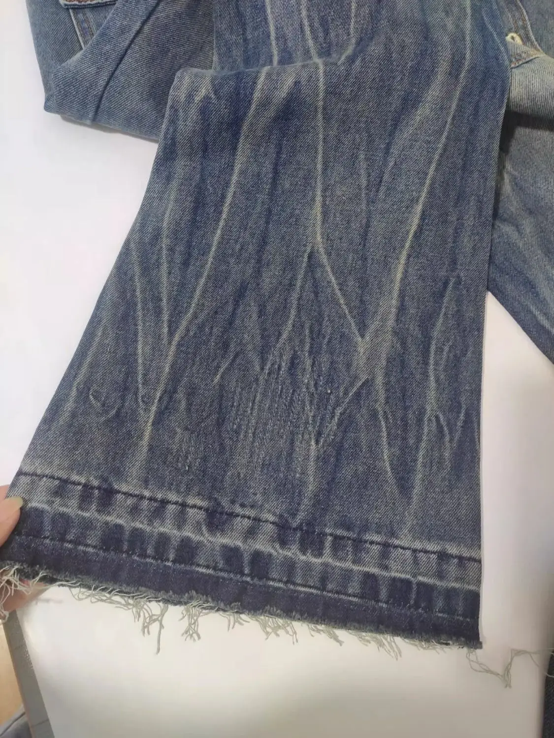 أنيقة أنيقة المتعثرة خمر متوهج الجينز النساء منخفضة الخصر سليم صالح فضفاض الخام هيم الطابق طول الدنيم السراويل موضة جديدة