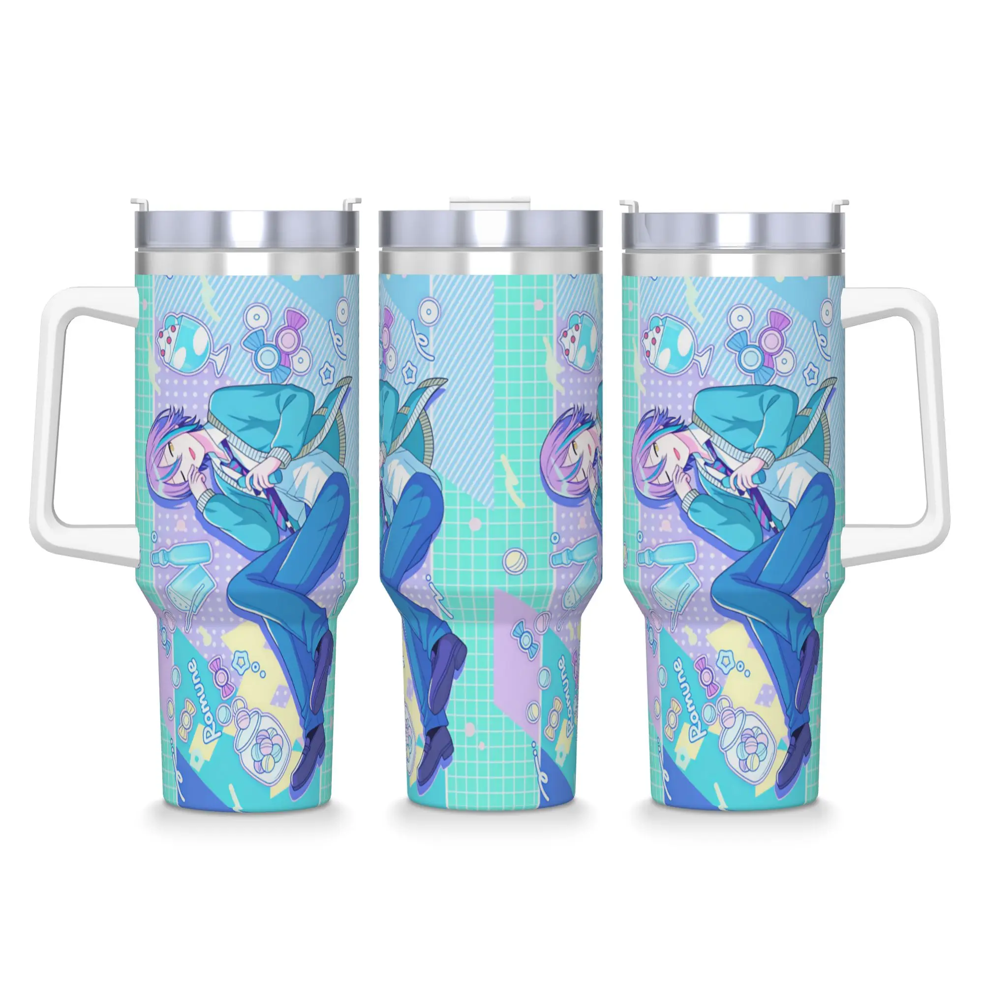 Project Sekai Rui Kamishiro Anime Stainless Steel Tumbler Cups With Straws and Lid Large Capacity Mugs Cup Drinks Water Bottle