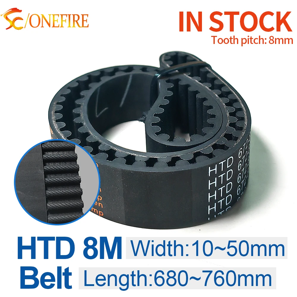HTD 8M Timing Belt 680/688/696/712/720/728/736/744/752/760mm width 10~50mm Teeth 85~95 8M Rubber Closed loop belt
