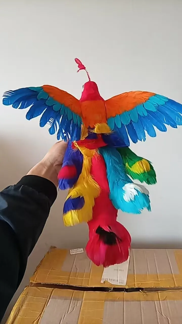 beautiful simulation foam&feather wings colorful Phoenix bird model gift about 30x40cm d0562