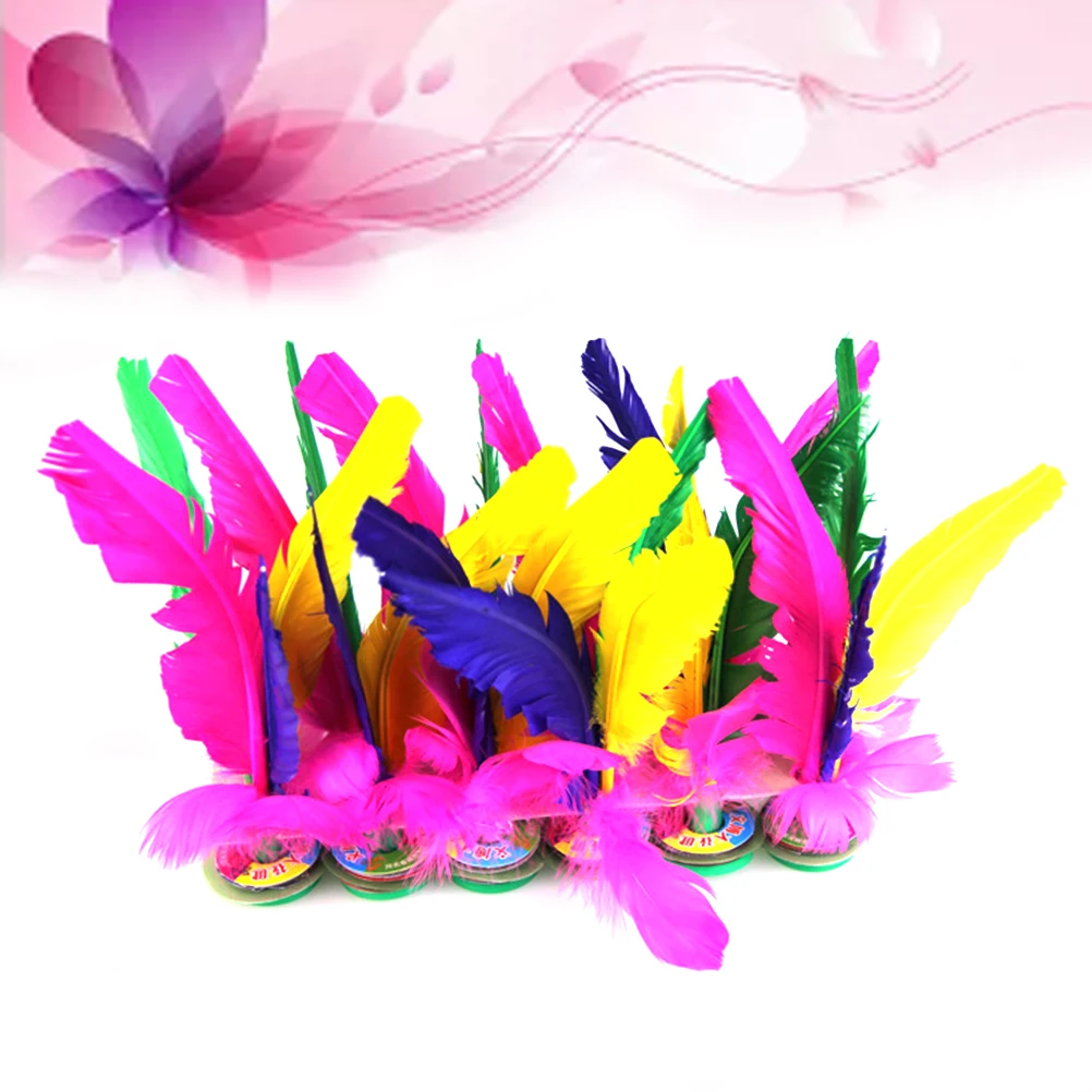 5 stücke Verdicken Kick Federbälle Fuß Sport Spielzeug Spielen Spiele Chinesischen Jianzi Treten Federball (Gelegentliche Farbe)