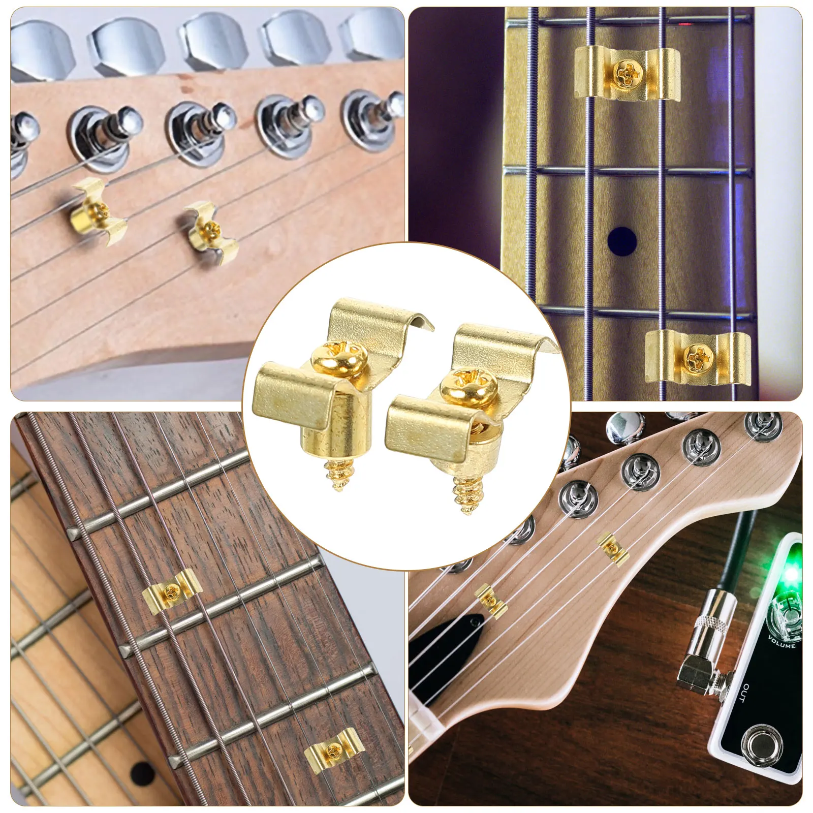 

4 Sets String Holder Guitar Accessories Accessory Instruments Parts Electric Strings Metal Tree Guide Buckles Head