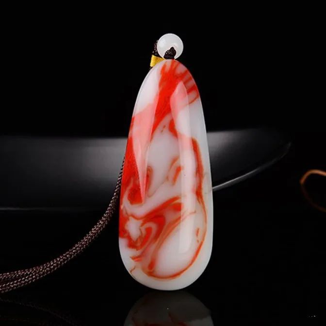 Natural Hetian Chicken Blood Jade Original Stone Seed Handle Pieces for Men and Women Joker Pendant