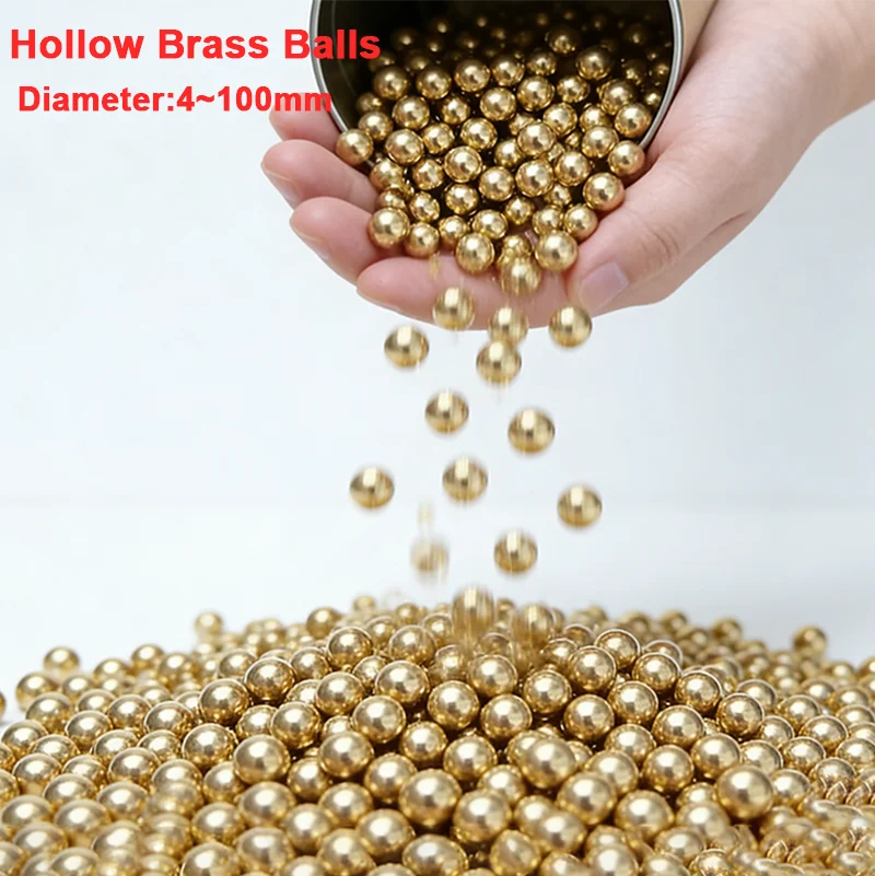 5-50Pcs  Hollow Copper Balls Pure Brass Precision Copper Beads Diameter 4/5/6/7/8/10/12/14/16/18/20/25/30/35/40/45/50/53-100mm