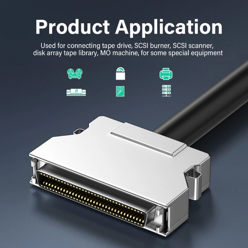 

SCSI Cable SCSI Female to Female Cable with Metal Connectors for Data Machines Tape Machines Scanners for Data Storage