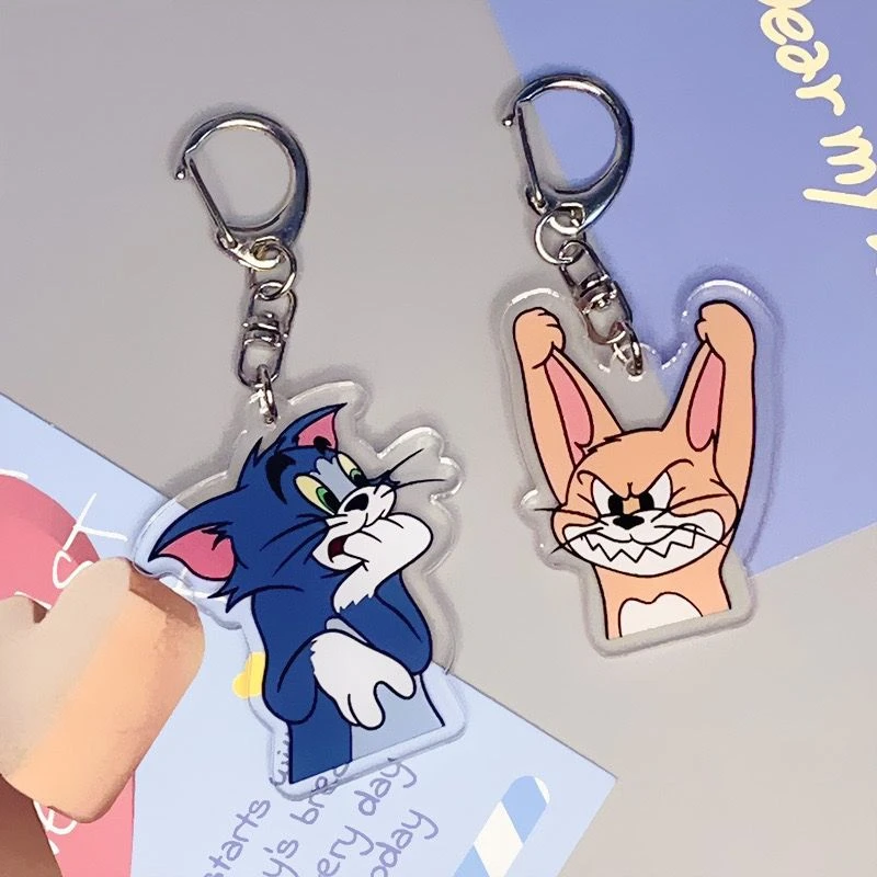 Tom and Jerry acrylic keychain creative personality animation peripheral cartoon cute couple pendant bag pendant gift wholesale