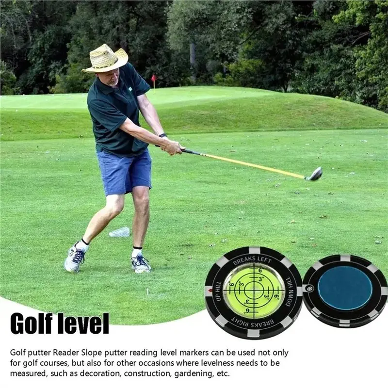 Golf Putt Ball Marker Round Green Reader Golfing Putting Aid Slope Reader