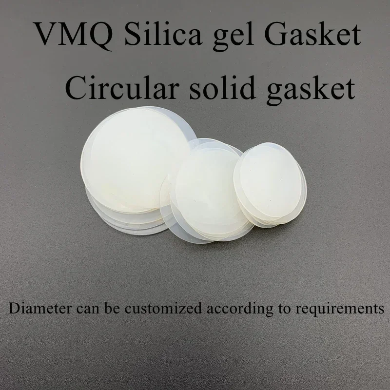 10pcs White Round Silicone Rubber Sheet Seal Gasket Diameter 8/10/12/15/16/18/20/25/30/40/50/60/70/80/90/100mm Thick 1/2/3/4/5mm