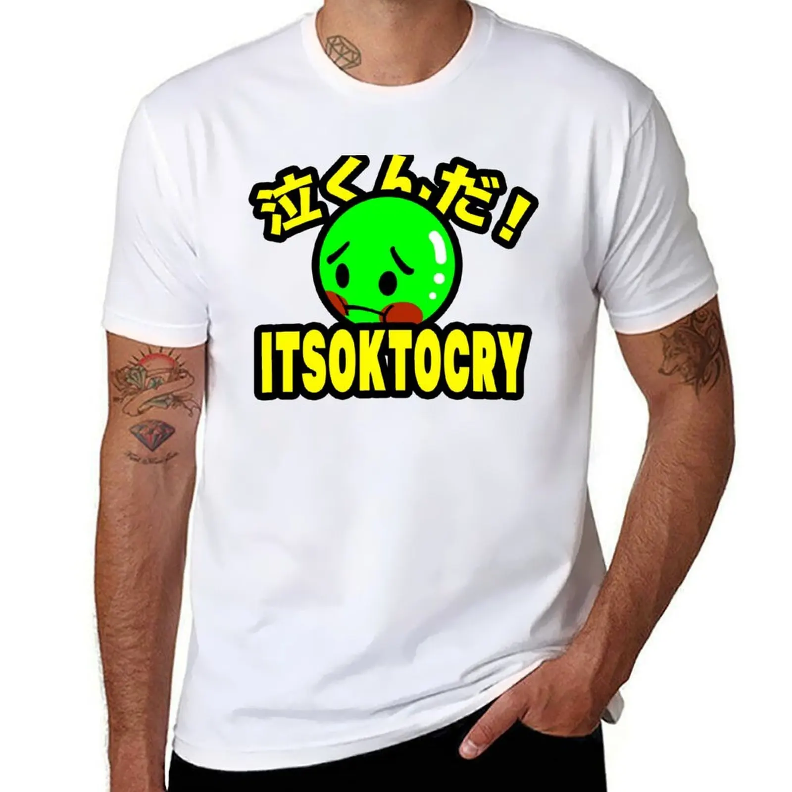 

ITSOKTOCRY Mascot and kanji T-Shirt t shirt man cotton man t shirts graphic t shirts for man cotton soft T-Shirt
