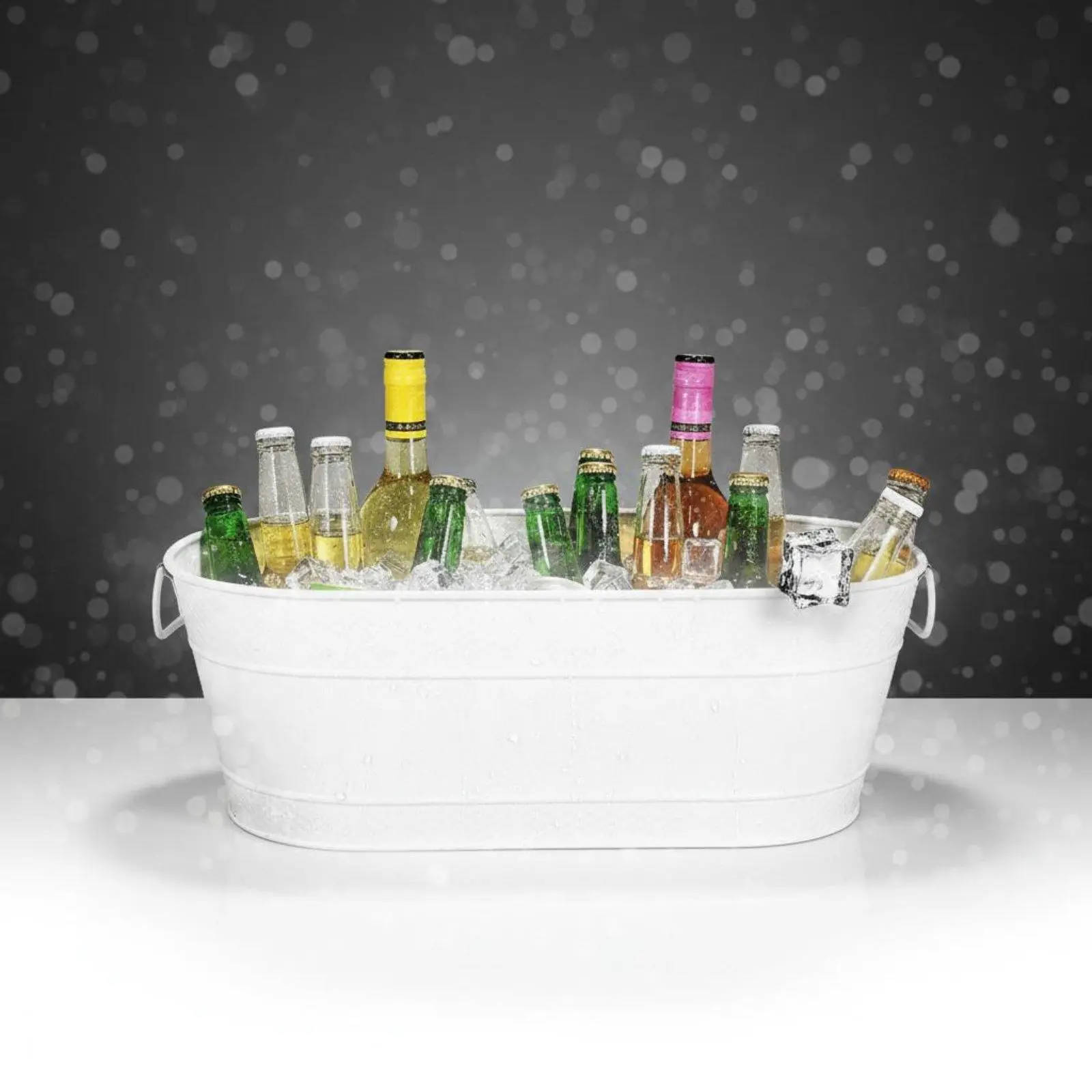Wine Chilling Bucket Galvanized Metal Beverage Tub Large Ice Bucket for Cooling Drinks at Home Parties Bar