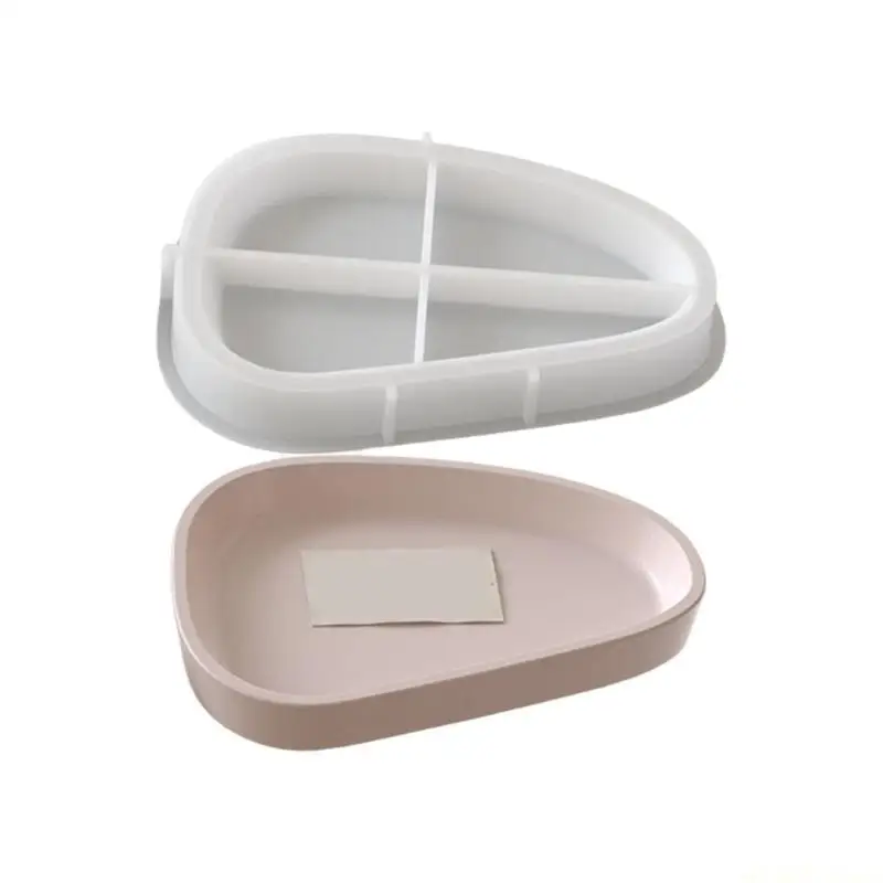 

D46E Elegant Oval Plate Silicone Tray Portable for Home Display and Special Event