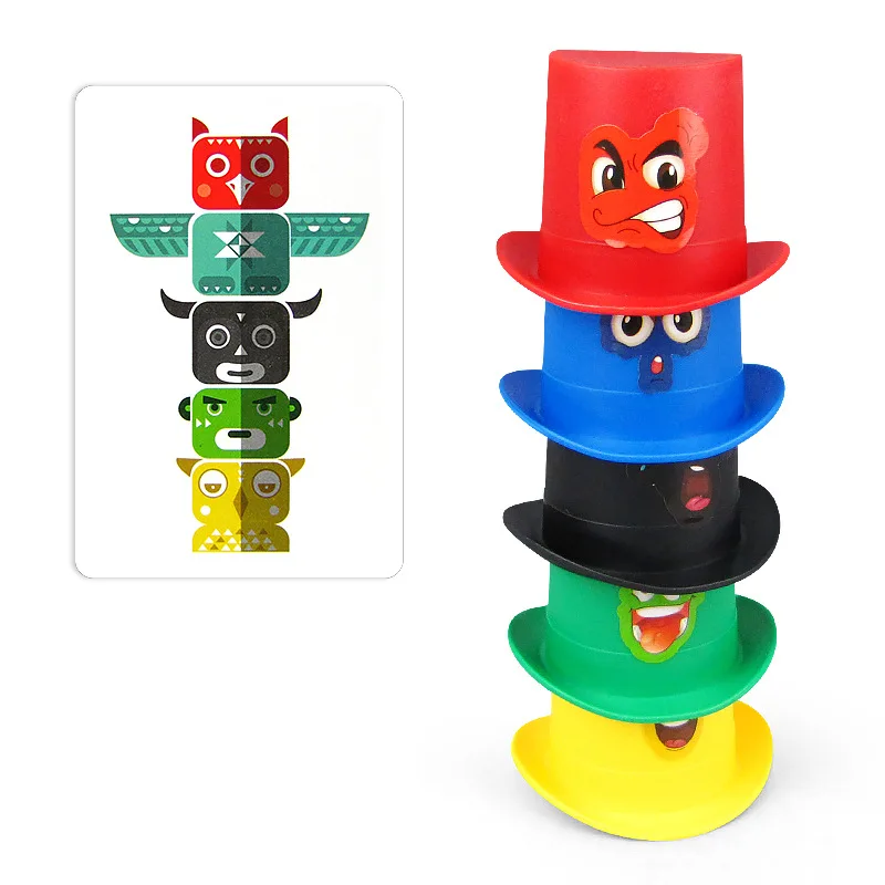 

Stacking Hat Training Parent Child Funny Toys Speed Challenge Family Sports Card Games For Kids Plastic Outdoor Indoor Game