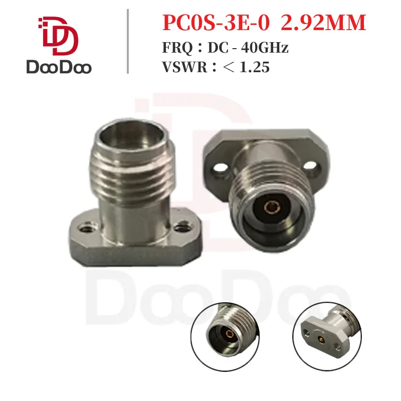 

DC - 40GHz 2.92mm Connector Microwave Female Jack 2 Hole Flange Mount RF Coaxial Adapter for PCB Solderless VSWR 1.25