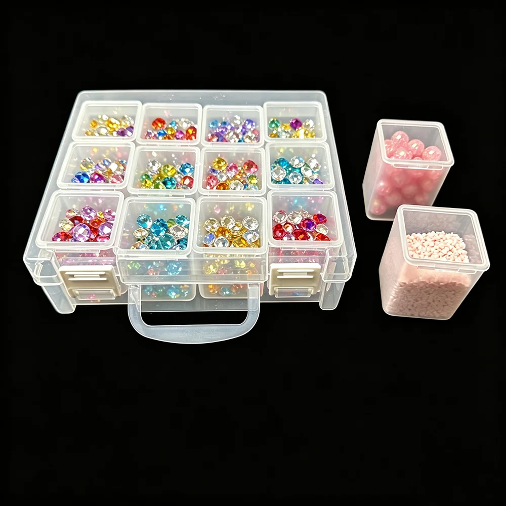 12/20Pcs Multifunctional Large Capacity Transparent Plastic Storage Box Set - Used for Storing Beads, Jewelry, DIY Accessory Box