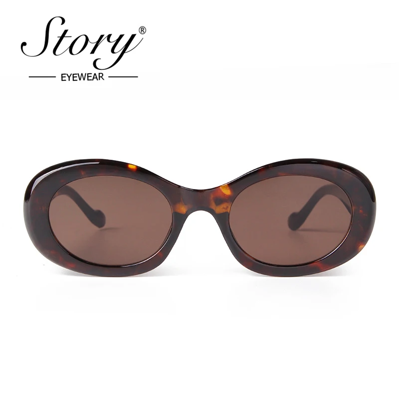 STORY Vintage Tortoiseshell Round Sunglasses for Women Men 2024 New Designer Retro Hawksbill Frame Oval Sun Glasses UV400 S24111
