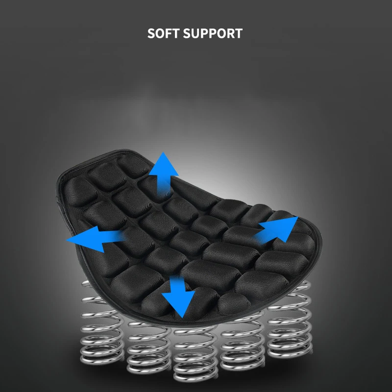 Motorcycle 3D Seat Cushion Black Foam Soft Comfortable Breathable EVA Seat Covers Mats Motorcycles Electric Bike Accessories