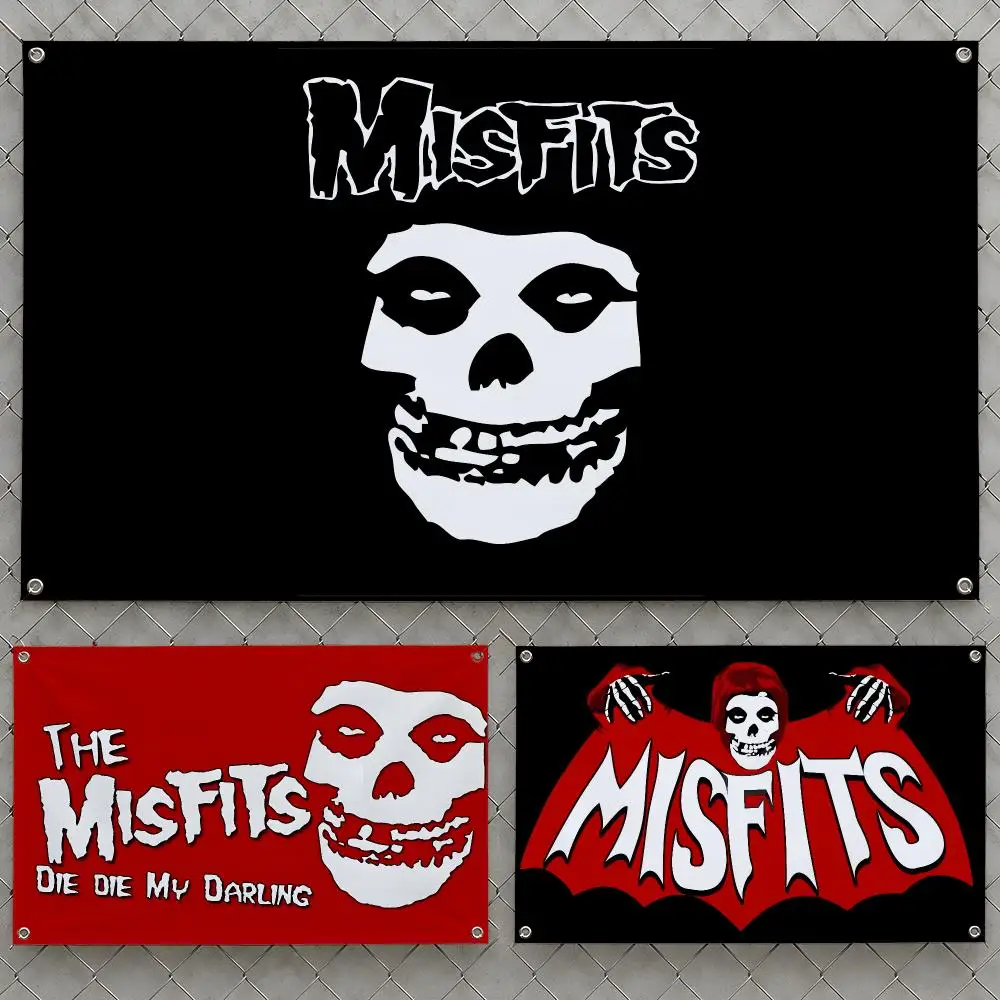Band Misfits Crimson Ghost Horror Punk Flags Wall Hanging Flag Banners For Birthday Parties Outdoor Bedroom Dorm Room Decor