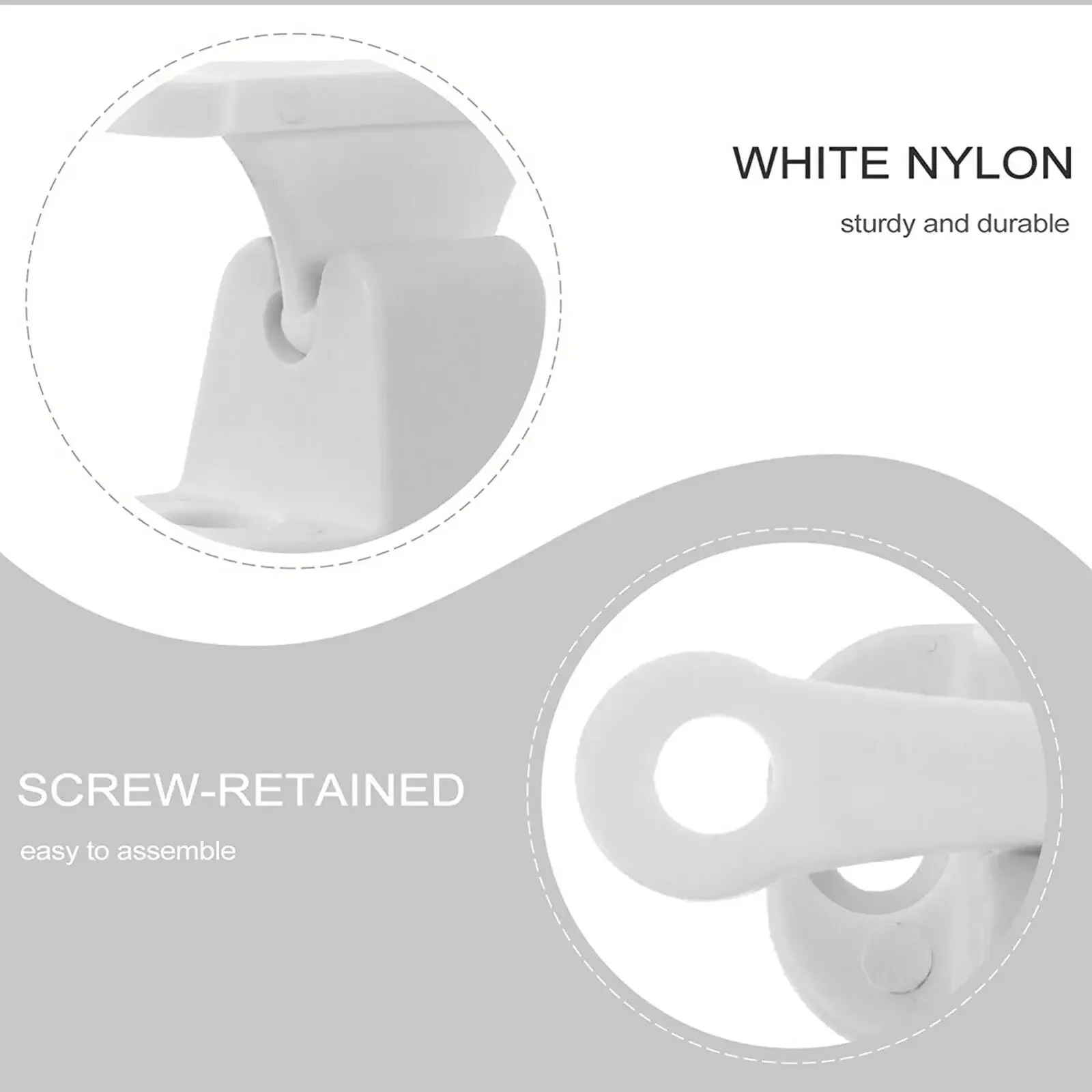 

2X Door Retainer Kit Caravan RV Motorhome Camper Main Door Gate Push Catch Retainer Clip Holder White Nylon Door Stopper NEW
