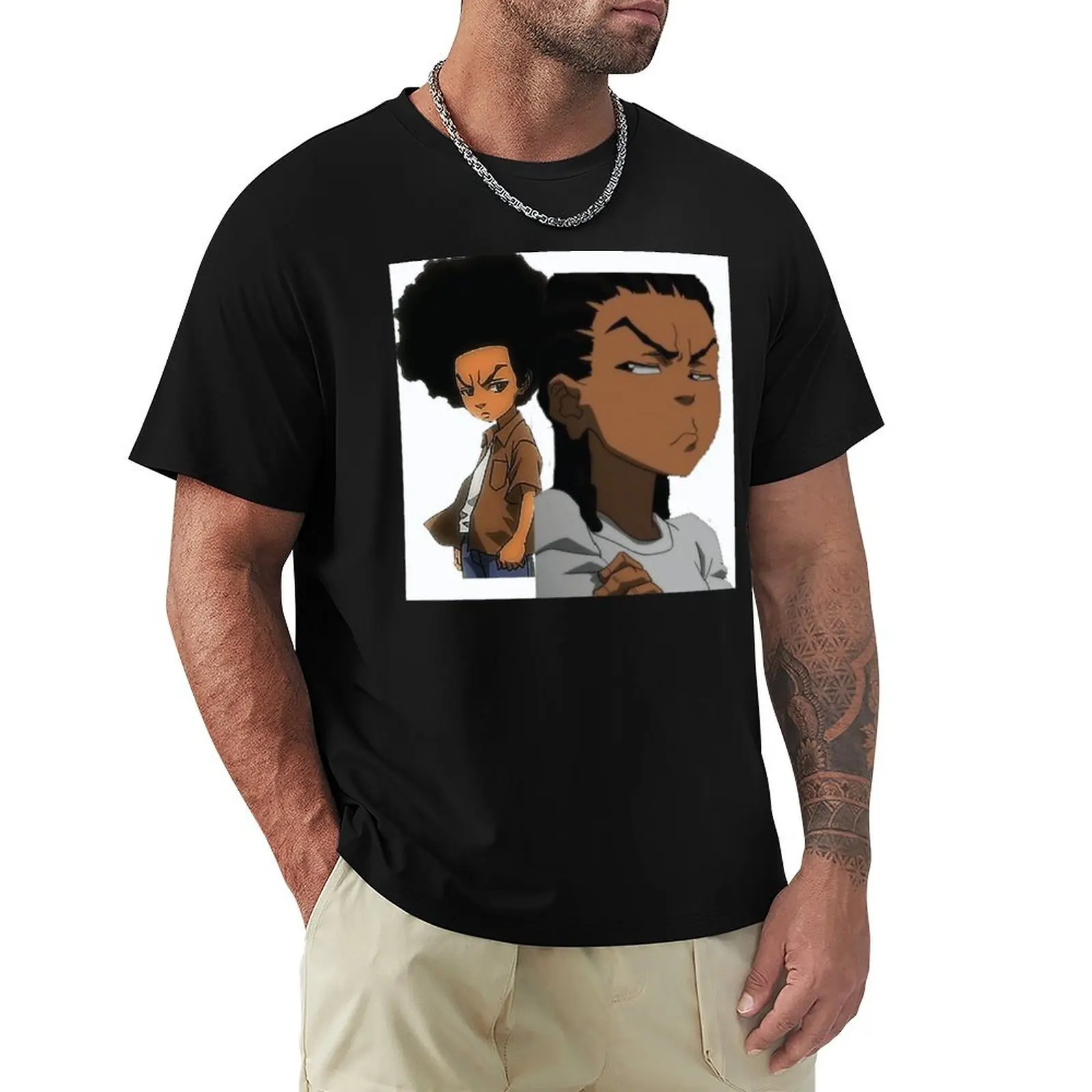 The Boondocks Huey T-shirt cute tops Blouse men clothing