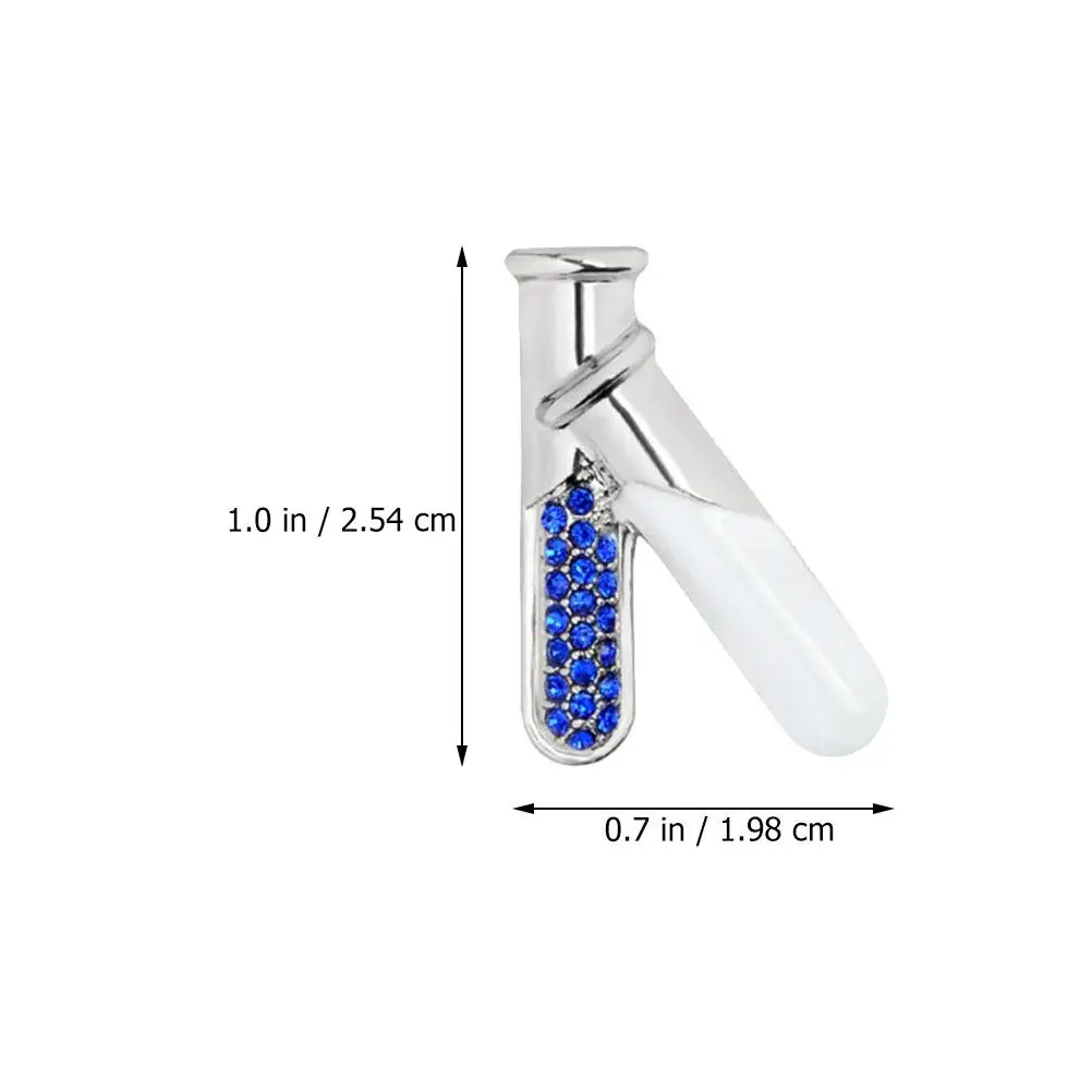 3Pcs Test Tube Brooch Alloy Rhinestone Pin Fashion Party Clothing Decoration Cute Lapel Pin for Sweater Dress Bag Backpack