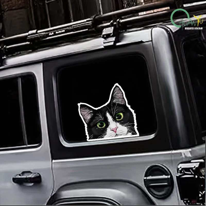 Reflective car stickers, cute and funny cats, window picking, cartoon ideas, electric car glass side window decorative stickers