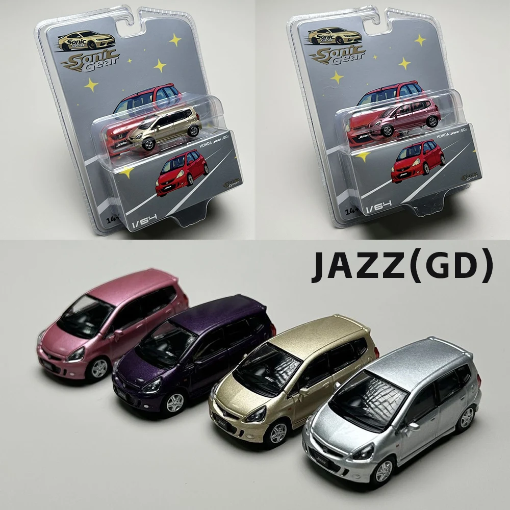 pre-venda-sonic-gear-1-64-jazz-gd-modelo-de-carro-em-liga-metalica-diecast-miniatura-de-metal-embalagem-blister-para-colecao-e-presente