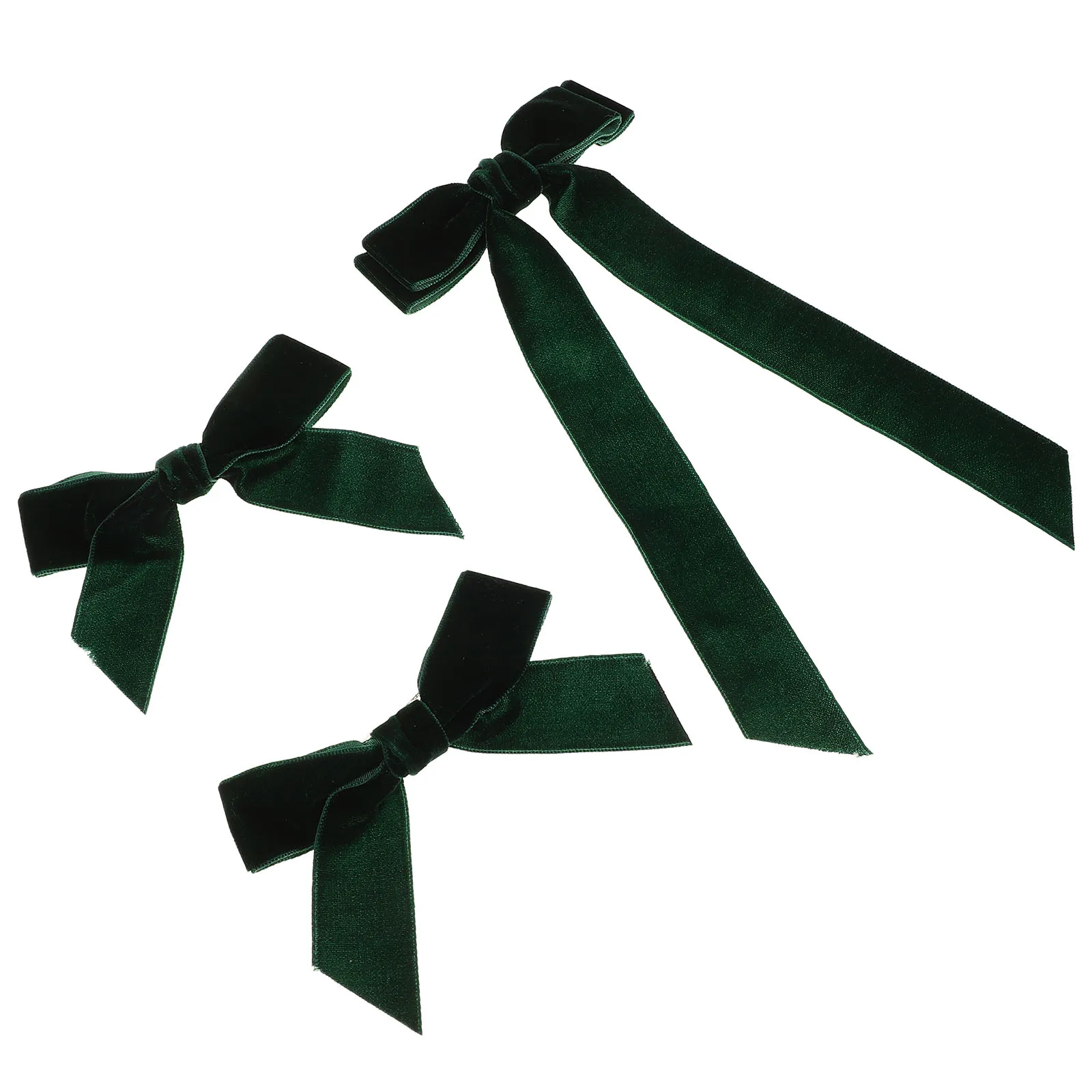 

3 pcs Velvet Bow Hair Clips Soft Comfortable Style Multiple Colors Top Claw Barrettes for Girls Halloween