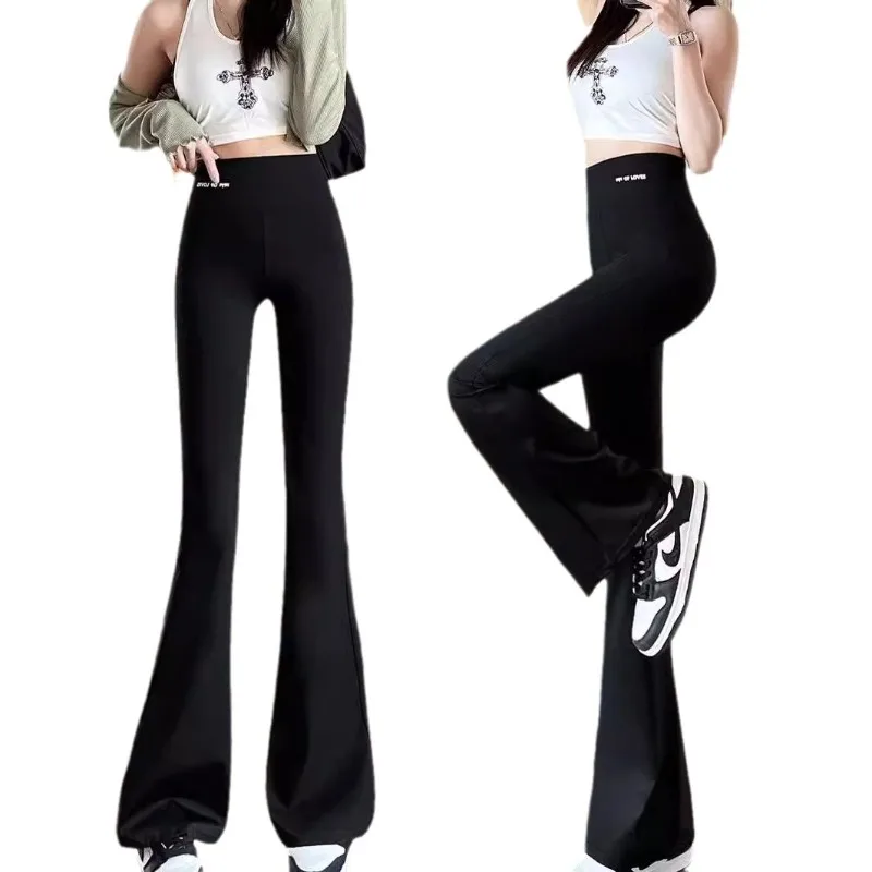 Casual Pants Women's Korean Style Casual Trousers 2026 Autumn Drape Micro-flared Pants High Waist and Thin Leggings Women