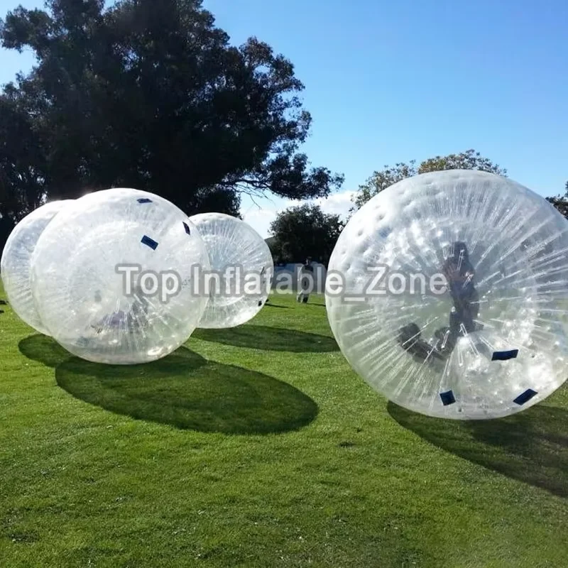 Giant Transparent Adult Inflatable Zorb Ball / Body Zorb Ball For Outdoor Grass Game 3M Diameter