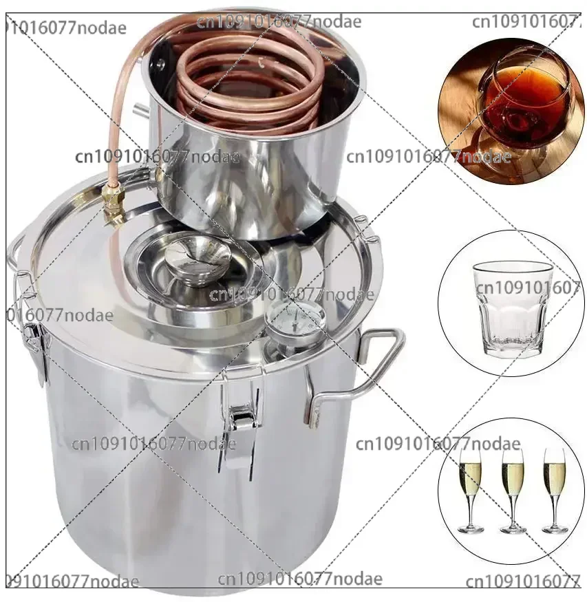 10L/20L 2/5 Distiller Copper Tube Moonshine Still Spirits Home Brew Wine Making Kit Stainless Steel Oil Boiler