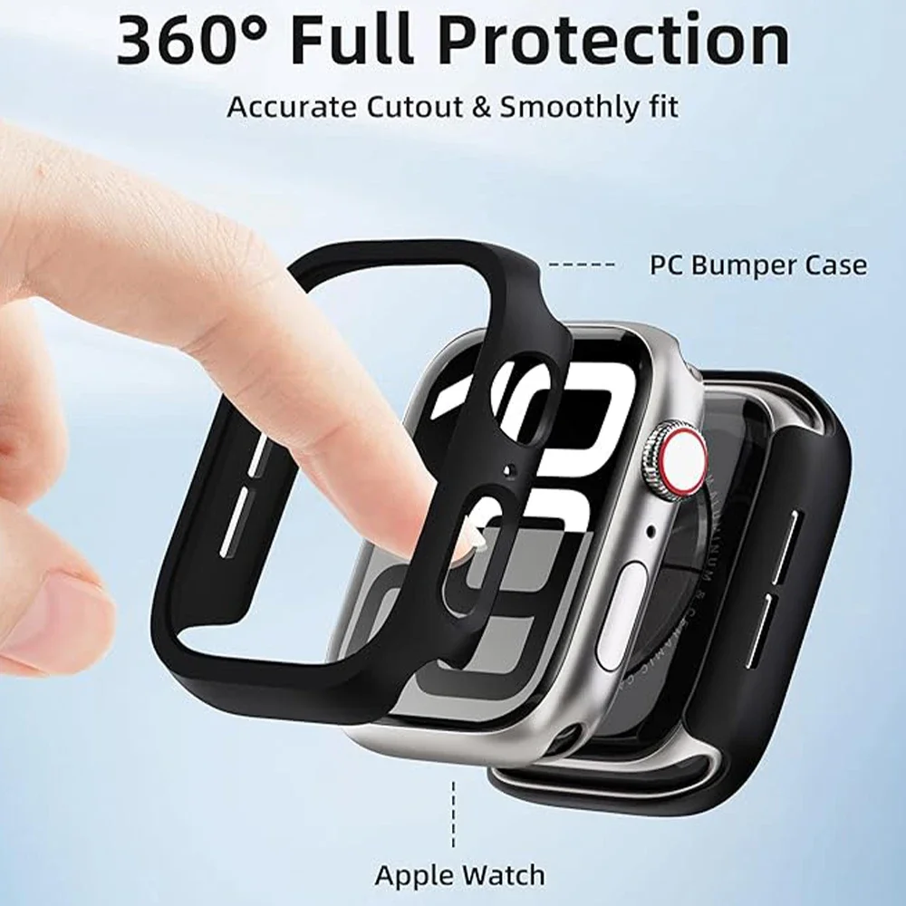 Housse pour Apple Watch, boîtier S10-46 42 45 41 44 40 42 38mm, accessoires PC protecteur pare-chocs iWatch pour Iwatch Series10 9 8 7 SE 6 5