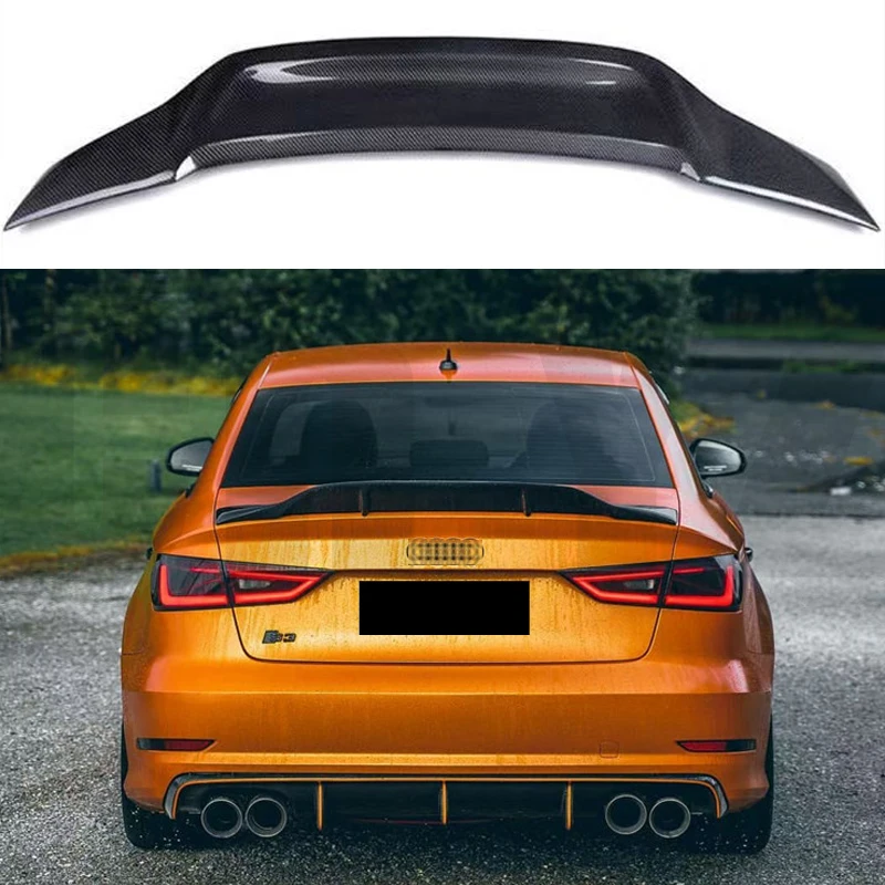 For AUDI A3 S3 RS3 8V Limousine Sedan R Style Carbon Fiber Rear Spoiler Trunk Wing 2013-2020 Forged