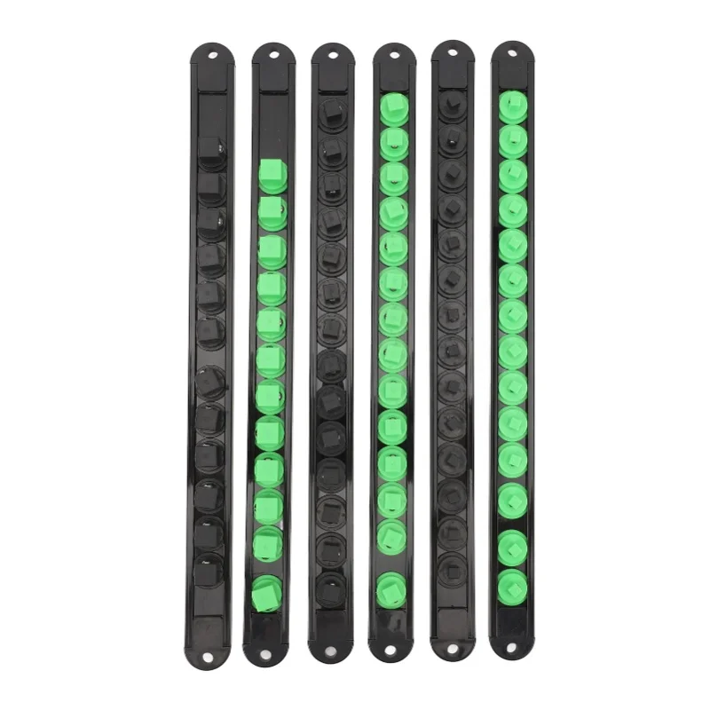 

6pcs Socket Organizer 360° Swivel Removable End Cap 1/4 Inch X 28 Clips 3/8 Inch X 28 Clips 1/2 Inch X 24 Clips Socket Holders