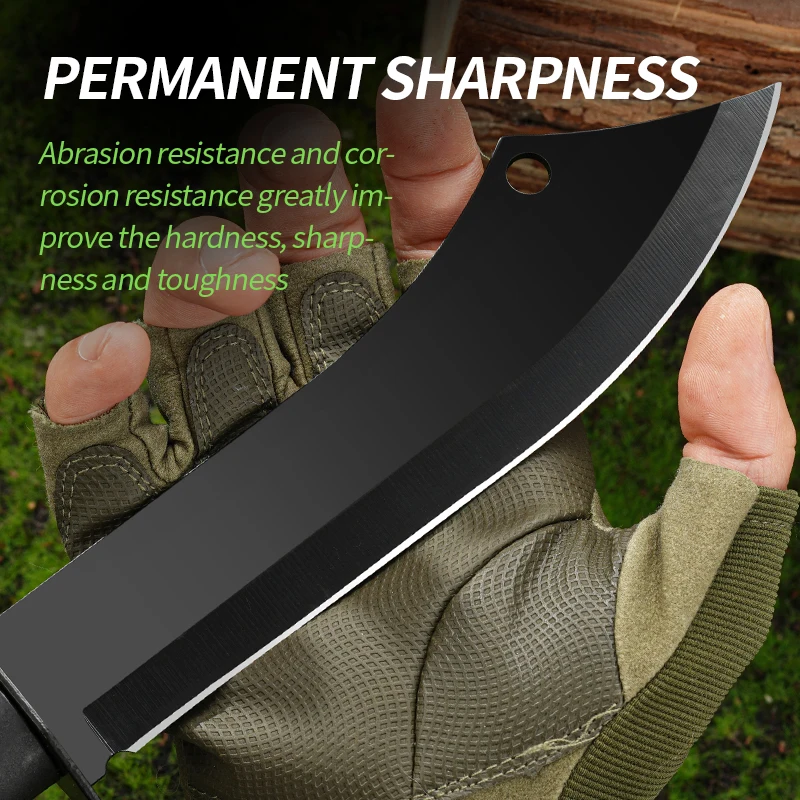 12.1 inch Military Tactical Knife with Scabbard Stainless Steel Outdoor Survival Knife for Self Defense Hiking Camping