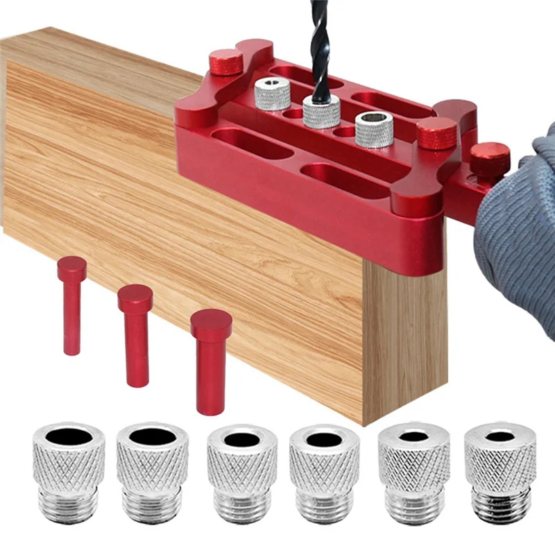 

ABJO-Self Centering Dowelling Jig 6/8/10Mm Dowels Jig, Wood Dowel Hole Drilling Guide Woodworking Positioner Locator