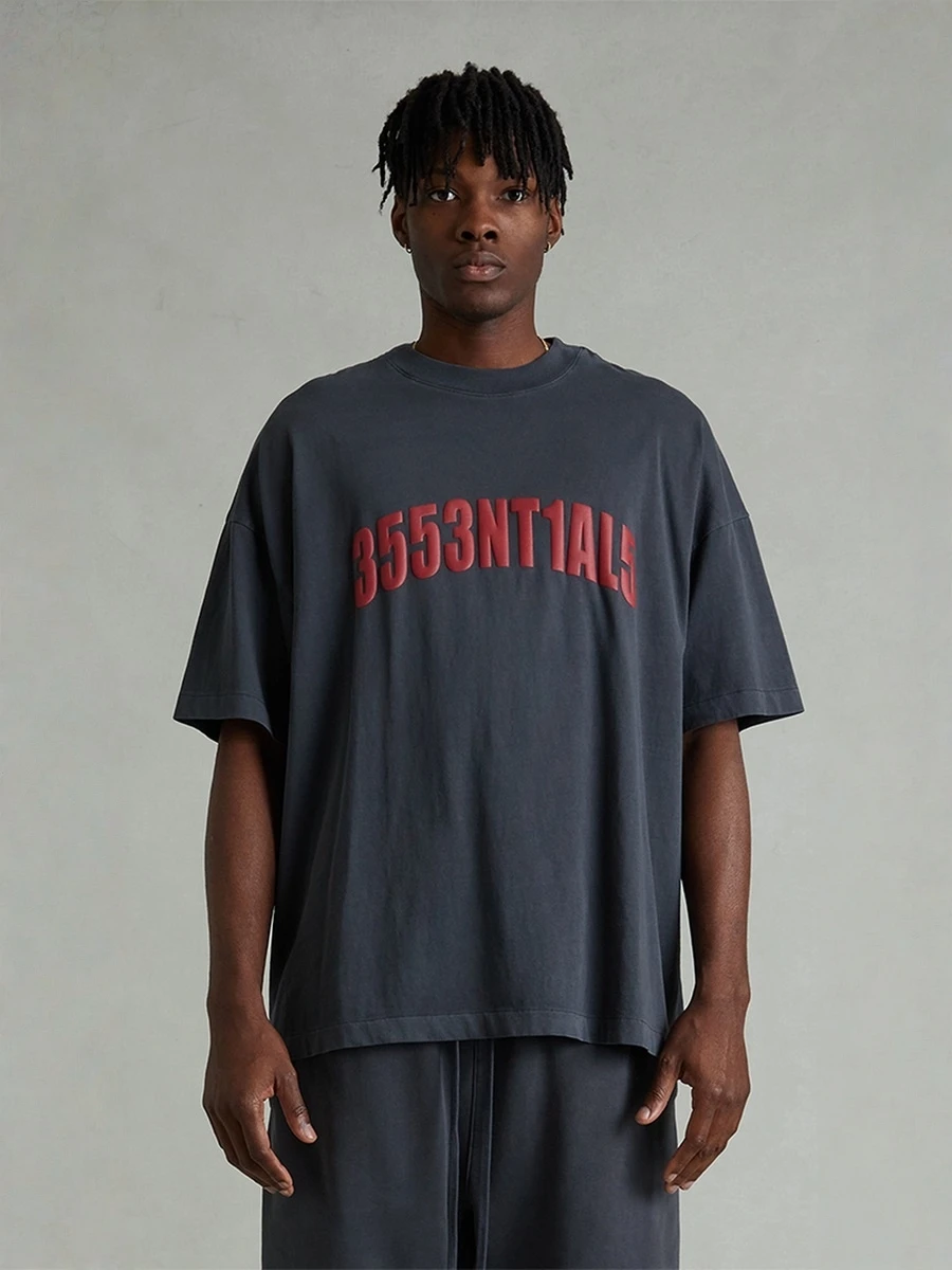 

Мужская футболка American Sle с коротким рукавом FOG JSJ ENTIALS, повседневная, с принтом, из хлопка, с круглым вырезом, пуловер в стиле High Street