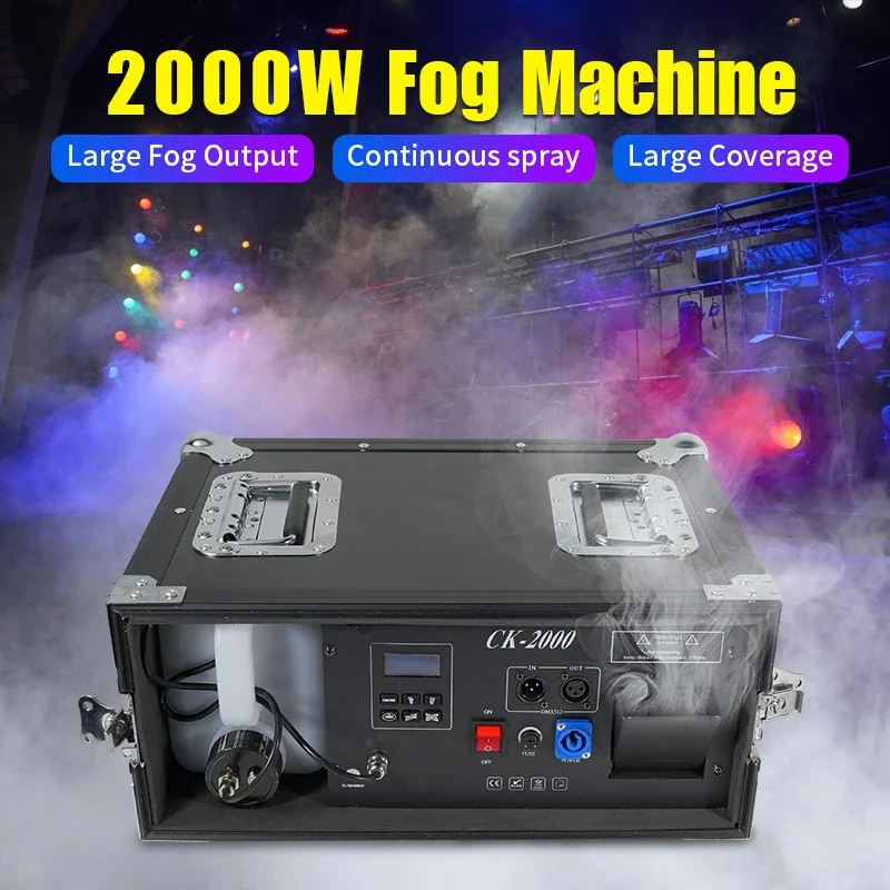 Water Based Black Flight Case 2000W DMX Hazer Morning fog Machine for Stage DJ Night club Bar Disco