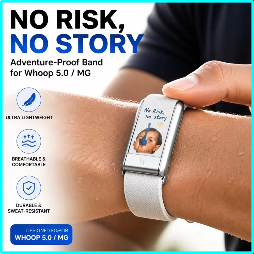 Premium For WHOOP 5.0 MG Playful Kid Print Nylon Elastic Woven Wrist Band Breathable Sport Replacement Wrist Strap