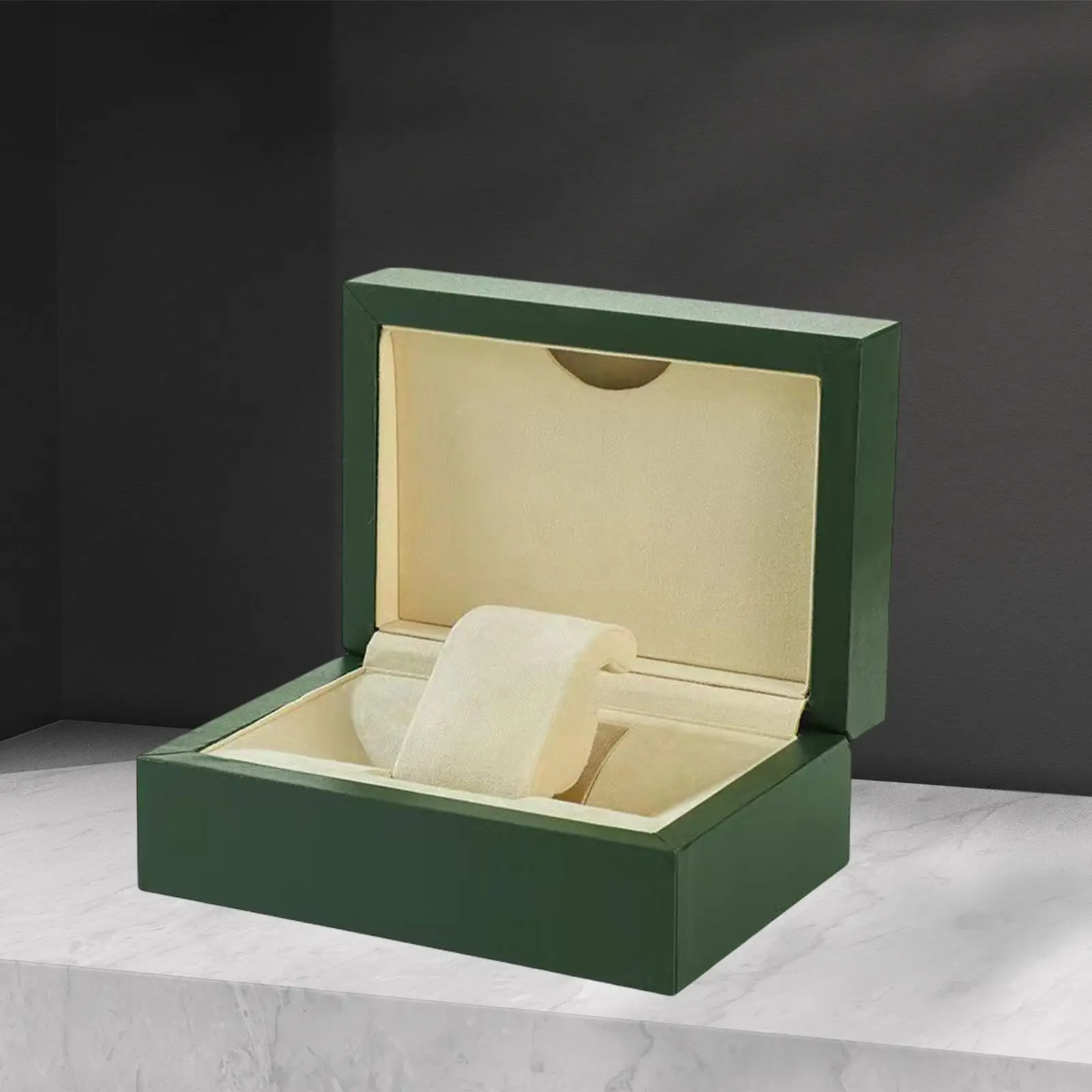 Afbeelding 3: Horlogedoos Stofdicht Ornament Hout PU Horlogebescherming Beschermende container voor armbanden Dames Heren