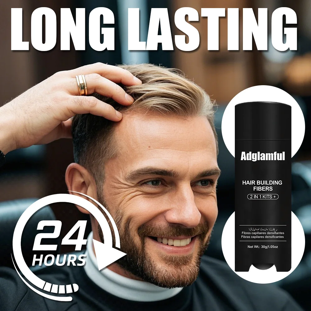 

Adglamful Hair Fiber Powder, 30 г — мгновенная линия волос и часть покрытия для истонченных волос, идеально подходит для мужчин
