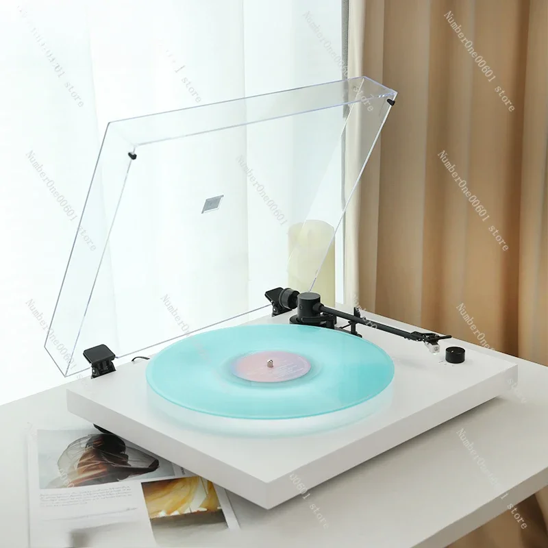 

Виниловый проигрыватель пластинок Ретро Bluetooth Аудиоплеер Высокое качество звука Фонограф с окружающим освещением